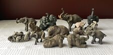 Lot of 13 Vintage Miniature Elephant Figurines, Largest 3 1/4” T x 4” L picture