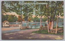 Saratoga Springs New York~Saratoga Lake & Pier~Vintage Postcard picture