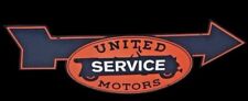 PORCELAIN UNITED SERVICE MOTORS ENAMEL SIGN 60X20 INCHES SINGLE SIDED picture