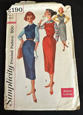 Simplicity 2190 Sz 13 Teen Womens' Sewing Pattern Vintage 50s Jumper Dress Uncut picture