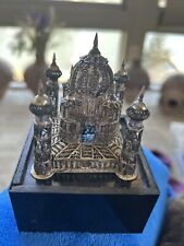 Beautiful Silver Taj Mahal Figurine On Wooden  Base picture