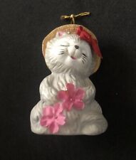 Vintage Giftco Taiwan Bell Kitty Cat Ceramic Christmas Tree Ornament  Holiday picture