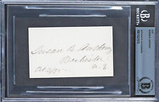 Susan B. Anthony Authentic Signed 2.25x3.75 Cut Signature BAS Slabbed picture