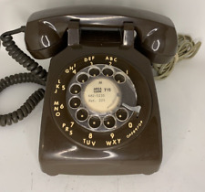 Vintage ITT '80s Brown Desk Top Rotary Dial Phone Telephone Chocolate READ picture