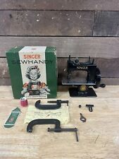 Vintage 1950's Black Singer Sewhandy Sewing Machine No. 20 W/Box & Accessories picture