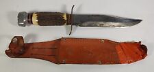 Original Bowie Knife Hunting Skinning Erdlinger Germany Stag Edge Brand See Pix picture