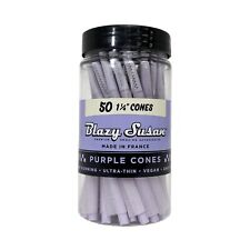 50ct Blazy Susan Purple Pre-Rolled Cones 1-1/4 Slow Burning Ultra Thin, New S1 picture