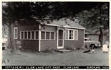 RPPC Cottage # 1 Clam Lake Gift Shop Clam Lake Siren WI c1940 Postcard picture