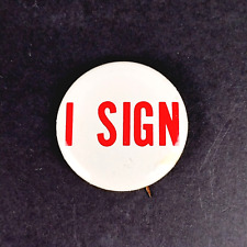 Vintage ASL I SIGN Red Letter 1.5