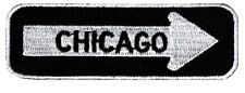 CHICAGO ONE-WAY SIGN EMBROIDERED IRON-ON PATCH applique ILLINOIS SOUVENIR ROAD picture