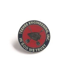 Vintage Pin Back Tehee Engineering Inc. Black Red Silver Enamel Arrowhead Enamel picture