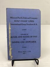 1948 Gulf Coast Lines Missouri Pacific Railroad Co Rules Rates of Pay Dining Car picture