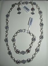 HARLEY DAVIDSON 0.925 STERLING SILVER ROSES WOMEN'S SET. 3 PIECES.  picture