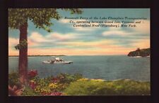 POSTCARD : VERMONT - GRAND ISLE VT ROOSEVELT FERRY LAKE CHAMPLAIN TRANSPORT 1950 picture