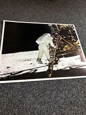 Buzz Aldrin stepping from the Lunar Module to the Moon's Surface NASA Apollo picture