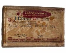 Vintage 1969 WALGREENS Cardboard Prescription Box~w/Contents~Kankakee, IL~60s picture