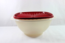 Vintage Tupperware Servalier 858-6 Clear Bowl With Red Lid. picture