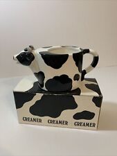 Vtg GANZ Cow Earthenware Creamer Pourer W/ Box Please Read picture