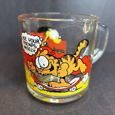 Vintage 1978 McDonald’s Garfield Odie Skateboarding Jim Davis Glass Coffee Mug picture