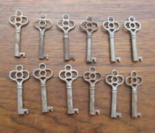 Lot of 12 Rusty Antique Open Hollow Barrel Skeleton Keys Vintage a picture