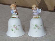 Vintage Collectibles Homco Bells, Set Of 2, Boy & Girl w. Musical Instruments picture