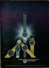 1970 Patek Philippe Gold Silver Diamonds Blue Watch Real Beauty Vintage Print Ad picture