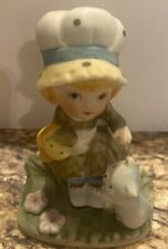 Homco Figurine #1430-V Little Girl with Kitten 3.75” Made in Taiwan Vintage Vtg picture