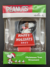 Hallmark Peanuts SNOOPY Red Baron Doghouse 2017 Christmas Ornament NEW In Box picture