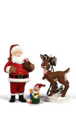 Hallmark 1996 Keepsake Ornaments Set of 3 Santa Rudolph's Reindeer & Helper picture