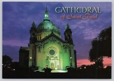Cathedral of Saint Paul at Night, St. Paul MN Minnesota Continental Postcard picture