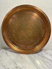 VTG Solid Copper Arts & Crafts Serving Tray 14.5” D Heavy Bar ware Multi Use picture