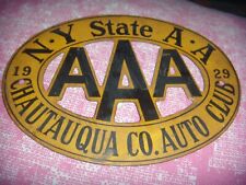 Vintage AAA metal oval sign 5 1/2