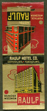 Hotel Raulf Portage & Oshkosh WI matchcover picture