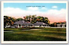 Ottumwa Iowa~Country Club Bldg Exterior View~EC Kropp Vintage Linen Postcard picture