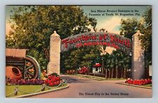 St. Augustine FL-Florida, Entrance To The Fountain Of Youth Vintage Postcard picture