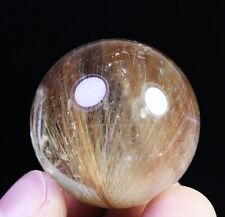 37mm Natural Clear Golden Hair Rutilated Quartz Crystal Sphere Ball Specimen picture
