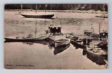 South Bristol ME-Maine, Aerial Of Harbor, Antique Vintage Souvenir Postcard picture