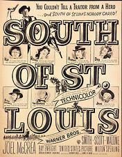 1949 South of St. Louis Movie Vintage Print Ad Joel McCrea picture
