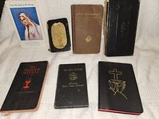 Vintage Antique 100 Year Old Catholic Bibles, Pocket Prayer Military Bible 1925  picture