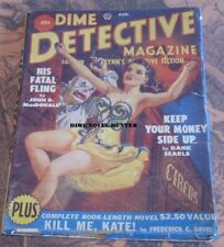 DIME DETECTIVE MAGAZINE AUGUST 1950 KILLER CLOWN COVER PULP MAGAZINE MACDONALD picture