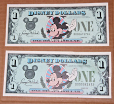 Vintage 1980s Disney Dollars Mickey Mouse Waving D Block 1987 1988 Diff Backs picture