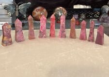 High Quality Rhodonite Points 10pc Lot 357g picture