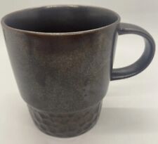 2013 Starbucks Hammered Coffee Cup Stackable Dark Brown Mug 14 oz picture