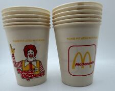 VTG 1980s McDonald’s 12 Waxed Paper Courtesy Cups Ronald McDonald picture