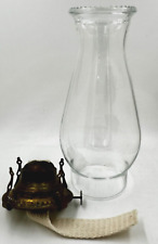 Antique No. 2 SOCONY Brass Kerosene Oil Lamp Burner & Wick w/ Pearl Top Chimney picture