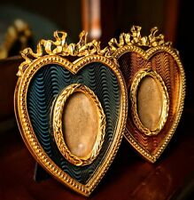 Two Vintage Joan Rivers Heart Shaped Enameled Picture Frames picture