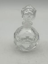Vintage Hand Cut Faceted Clear Glass Perfume Bottle 3.5” picture