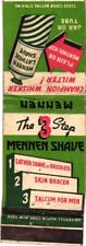 The 3 Step Mennen Shave Mennen Lather Shave Jar Or Tube Vintage Matchbook Cover picture