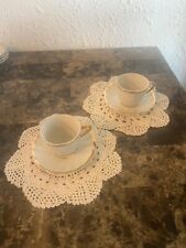 Royal Crown China Tea Cups and Saucers Set of 2 New picture