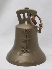 vintage bell heavy ringer 1784 1984 Christian Cross detail picture